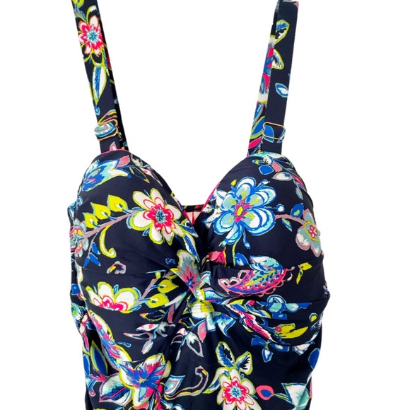 Ann Cole Twist Front Shirred Swimsuit Size 20W - Picture 9 of 16